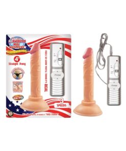 All American Mini Whoppers Vibrating 4'' Straight Dong Flesh