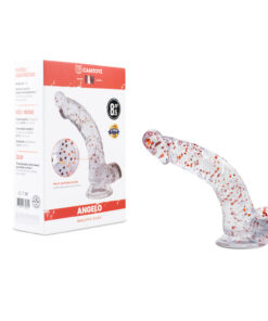 Camtoyz Angelo RAW Dildo transparente con ventosa y glitter