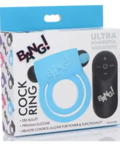 BG Silicone Cock Ring & Bullet w/ Remote Control - Blue