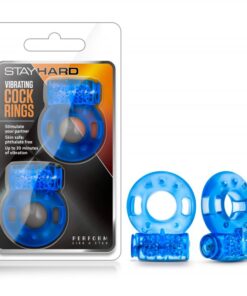 Stay Hard Vibrating Cockrings 2 Pack Blue