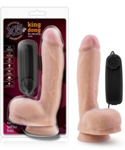 X5 Plus King Dong 8'' Vibrating Cock Vanilla