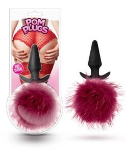Pom Plugs - Fur Pom Pom - Burgundy