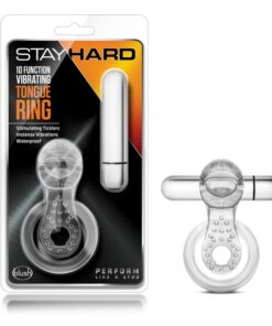 Stay Hard 10 Function Vibrating Tongue Ring Clear