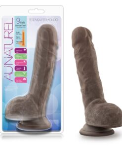 Au Naturel 9" Sensa Feel Dildo Chocolate