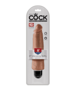 King Cock 8" Vibrating Stiffy - Tan