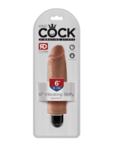 King Cock 6" Vibrating Stiffy - Tan