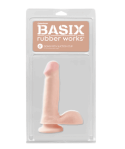 Basix Rubber Works 6" Dong with Suction Cup-Light
