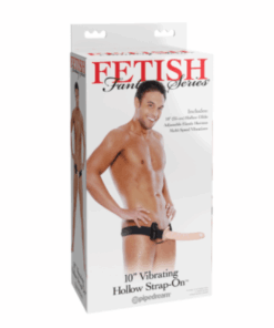Fetish Fantasy Series 10" Vibrating Hollow Strap-On- Light/Black