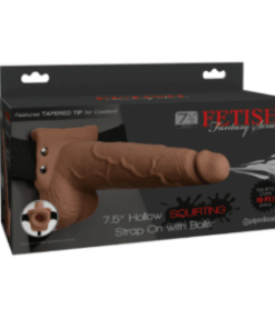 Fetish Fantasy Series 7 1/2" Squirting Hollow Strap-On- Tan/Black
