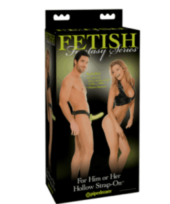 Fetish Fantasy Series For Him or Her Hollow Strap-On- Glow in the Dark/Black