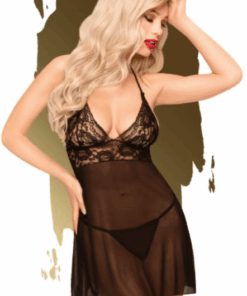 Penthouse Bedtime Story Baby Doll With Thong-Black S/M-Boxed
