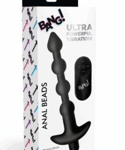 BG Vibrating SiliconeAnal Beads & Remote Control - Black