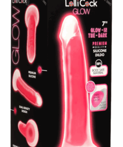 Lollicock 7" Glow-in-the-Dark Silicone Dildo - PINK