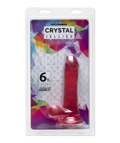 Crystal Jellies - 6.5" Slim Cock With Balls - Pink
