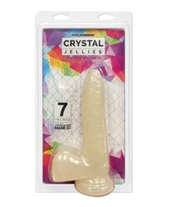 Crystal Jellies - 7" Thin Cock With Balls - Clear