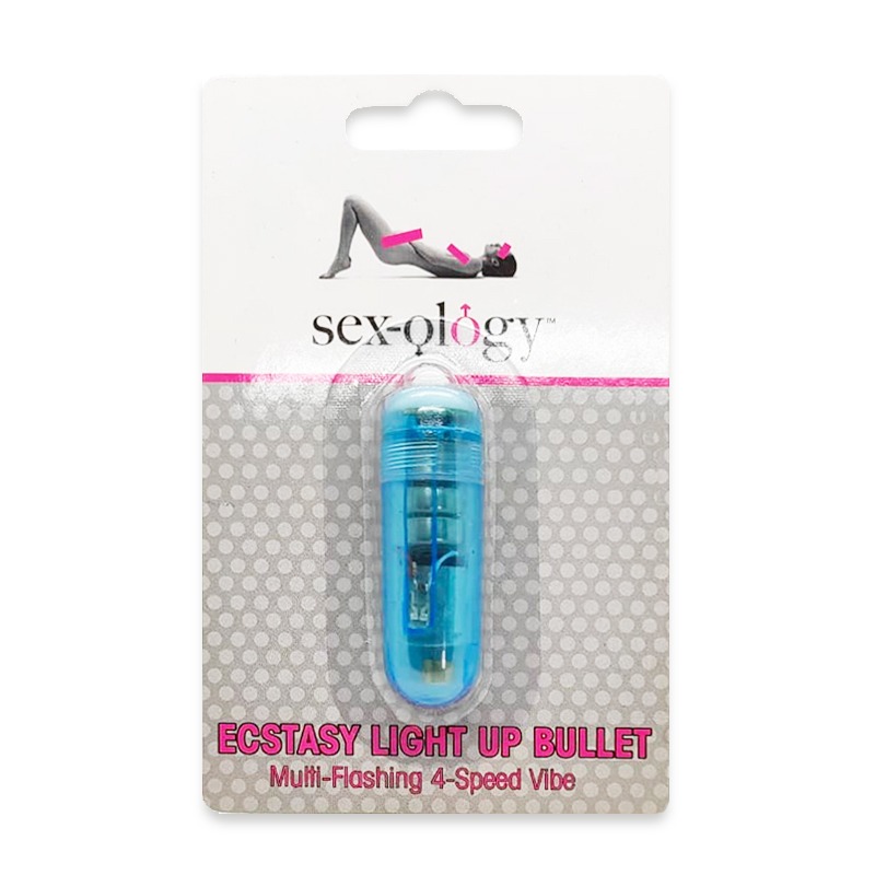 Vibrador tipo Bullet Ecstasy Light Up Blue 4 Velocidades Sex-ology