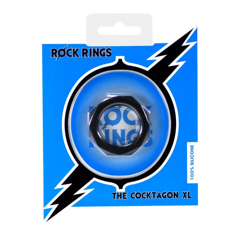 Anillo para Pene The Cocktagon XL Black Rock Rings