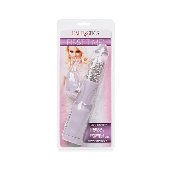 Vibrador Rabbit con Beads Giratorios First Time Jack Rabbit Morado CalExotics
