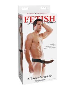 Fetish Fantasy Series 8" Hollow Strap-On Brown/Black