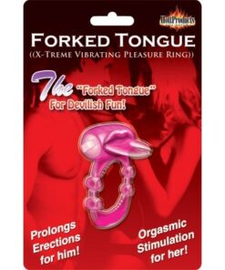 Forked Tongue Vibrating Cock Ring Magenta
