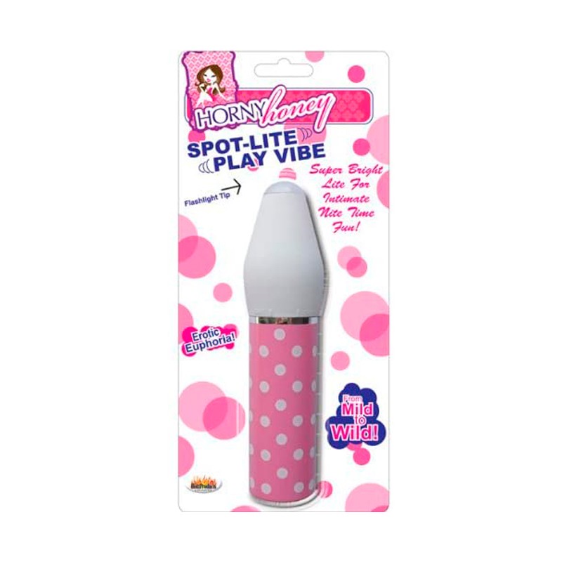 Vibrador tipo Bullet Spot-Lite Play Vibe con Lámpara Rosa Horny Honey