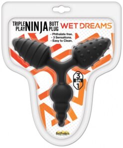 Triple Play Ninja Butt Plug Black