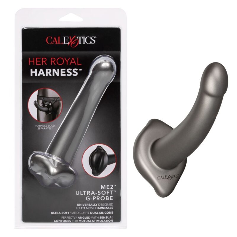 Dildo para Arnés Her Royal Harness Me2 Ultra-Soft G-Probe Charcoal CalExotics