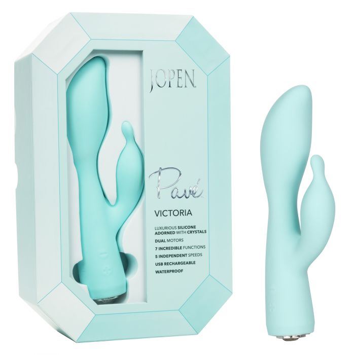 Vibrador Conejo de Lujo Pavé Victoria Recargable con Cristales Jopen