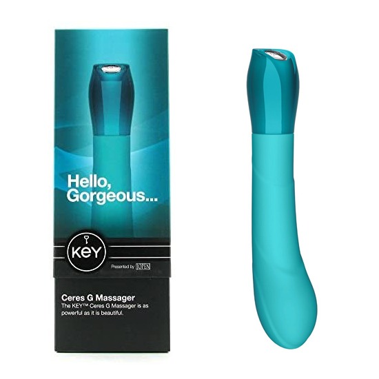 Vibrador para Punto G Ceres G Massager Robin Egg Blue Key
