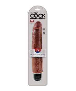 King Cock 10" Vibrating Stiffy - Brown