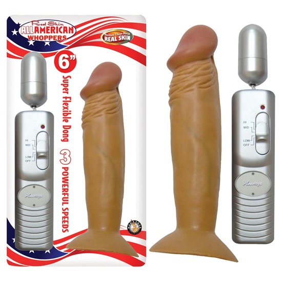 Dildo Vibrador con Ventosa Super Flexible Latin American Whoppers 15cm Nasstoys