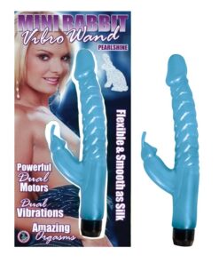 MINI RABBIT VIBRO WAND PEARLSHINE-BLUE