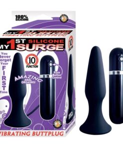 MY 1ST SILICONE SURGE VIBRATING BUTTPLUG – BLACK
