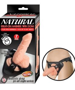 NATURAL STRAP-ON HARNESS WITH DONG