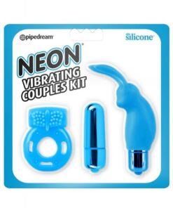 Neon Vibrating Couples Kit - Blue