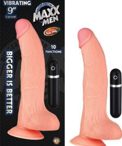 Vibrating 9" Curved Flesh