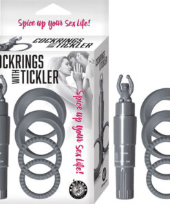 Cockrings With Tickler Grey