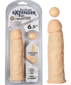 The Great Extender 1St Silicone Vibrating Sleeve 6.5'' White