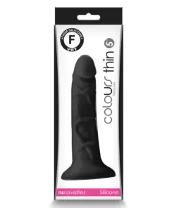 Colours - Pleasures - Thin 5" Dildo - Black