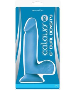 Colours - 2X Dual Density - 6" Dildo - Blue