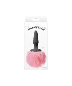 Bunny Tails - Mini - Black - Pink Fur