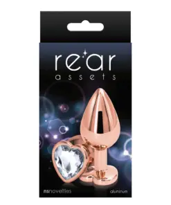 Rear Assets - Rose Gold Heart - Medium - Clear