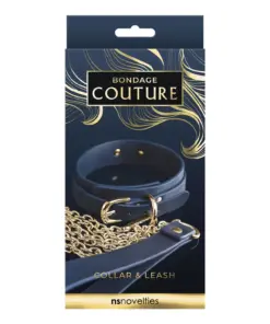 Bondage Couture - Collar and Leash - Blue