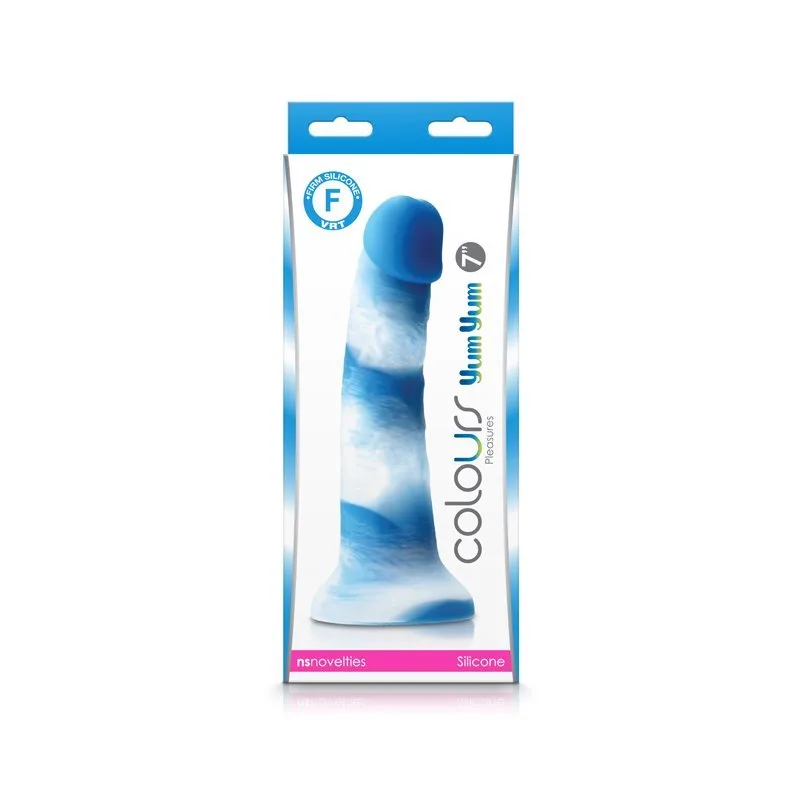 Dildo de Silicona Azul Colours Yum Yum 18cm NS Novelties