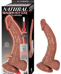Natural Realskin Hot Cock Curved 8'' Brown