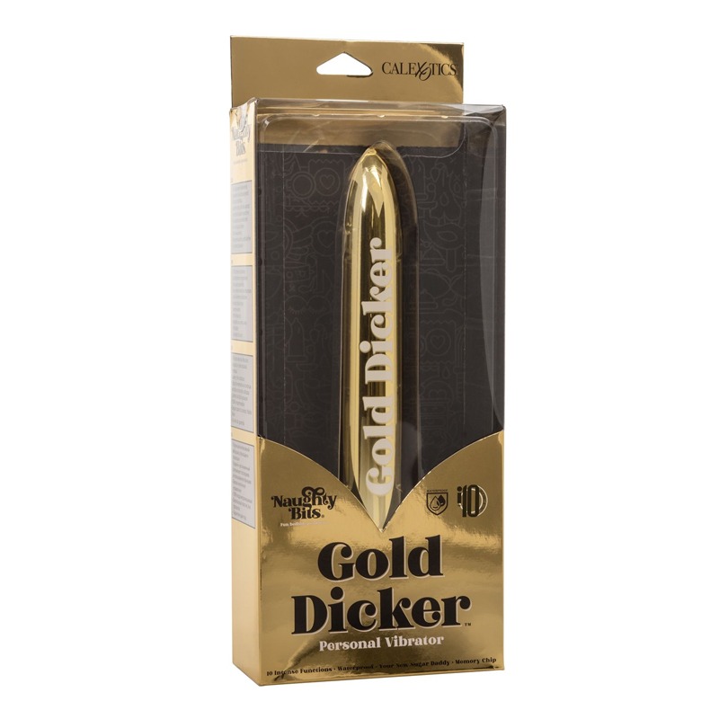 Vibrador Tipo Bala de Lujo Gold Dicker Dorado Naughty Bits CalExotics