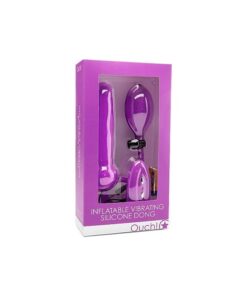 Inflatable Vibrating Silicone Dong Purple