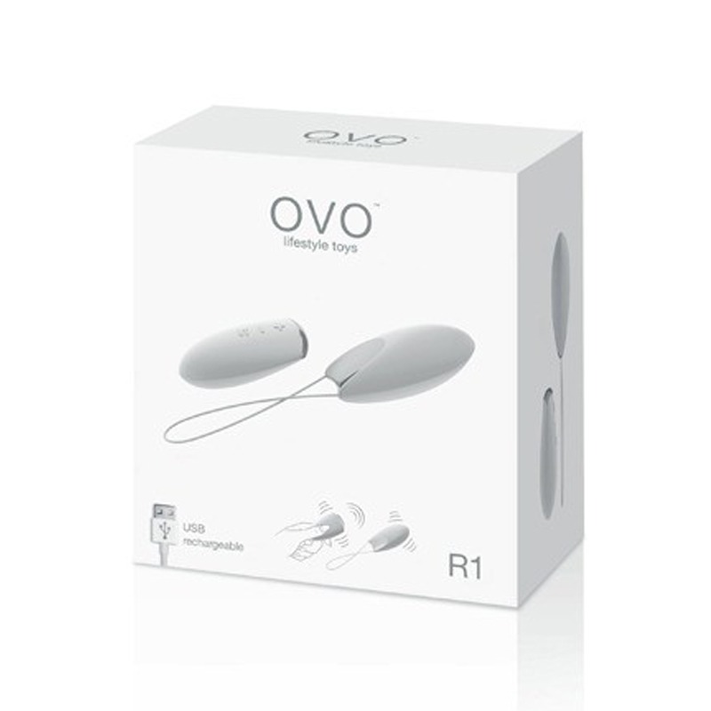 Huevo Vibrador con Control Remoto Recargable R1 White Chrome OVO