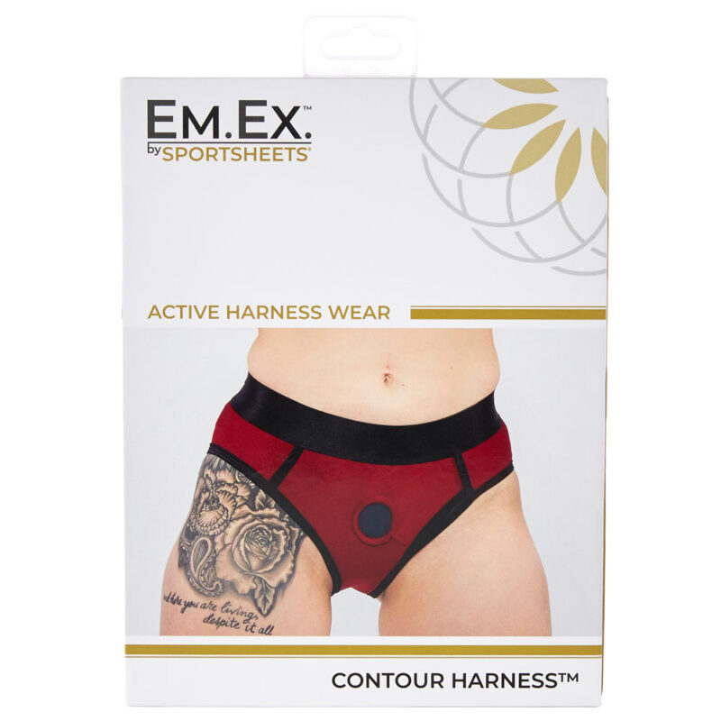 Pantaleta Arnés Strap-on Contour Rojo Escarlata XL Em.Ex by Sportsheets