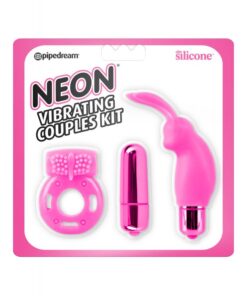 Neon Vibrating Couples Kit - Pink